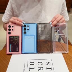 Phone Case For Samsung Galaxy S26 S25 S21 FE S22 S23FE S24 Plus Ultra Edge Clear Transparent Wallet Card Holder Silicone Cover