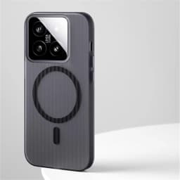 Matte Clear Corrugated Phone Case For Magsafe Xiaomi 15 14 13T 13 Pro Poco F5 F6 Pro Wireless Charging Magnetic Cover