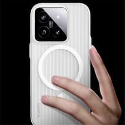 Matte Clear Corrugated Phone Case For Magsafe Xiaomi 15 14 13T 13 Pro Poco F5 F6 Pro Wireless Charging Magnetic Cover