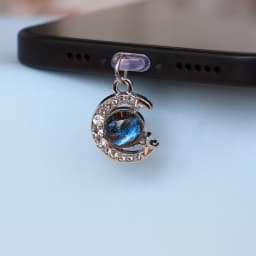 Blue Planet Moon And Star Shaped Mobile Phone Dust Plug Pendant Hanging Decoration Accessories For Iphone Type-c Port Lanyard
