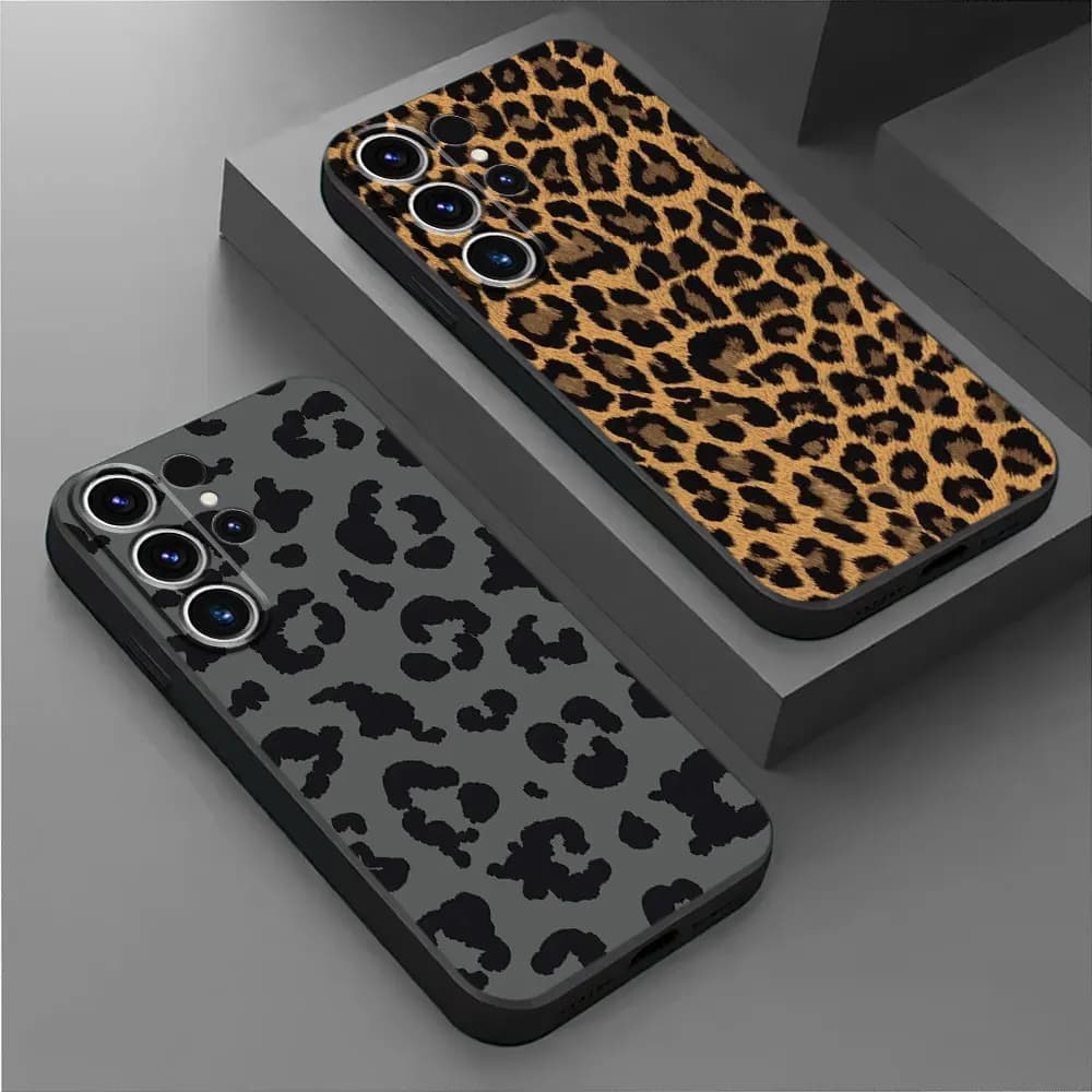TPU Soft Case for Samsung Galaxy S21 FE S22 Plus S20 S23 Ultra S24 Ultra S21 5G S24 Plus creative leopard print Shell Cover