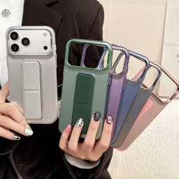 For iPhone 17 16 15 14 18 Pro Max Case Wrist Strap Magnetic Stand Kickstand PC Hard Protective Case for iPhone 18 Support Cover
