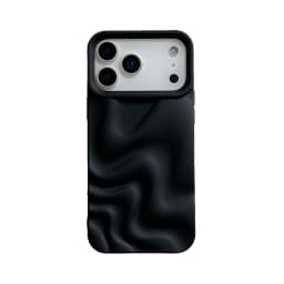 Stylish 3D Bump Wave Shiny Pink Back Cover For iPhone Air 11 12 13 14 15 17 18 Pro Max Phone Case