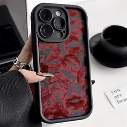 Black Lips Kiss Print Soft Matte Phone Case For Samsung Galaxy A16 S24 S25 Ultra S26 S23 FE A17 A56 Cases A36 A55 A54 A26 Cover