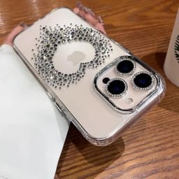 Transparent Love Heart 3D Diamond Case For iPhone 18 17 12 13 14 15 16 Pro Max Sparkling Rhinestone Clear Shockproof Hard Cover