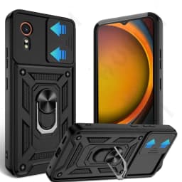 Case For Samsung XCover 7 Pro For Galaxy XCover 7 Camera Lens Cover Phone Ring Stand Armor rotate Cover