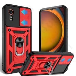 Case For Samsung XCover 7 Pro For Galaxy XCover 7 Camera Lens Cover Phone Ring Stand Armor rotate Cover