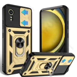 Case For Samsung XCover 7 Pro For Galaxy XCover 7 Camera Lens Cover Phone Ring Stand Armor rotate Cover