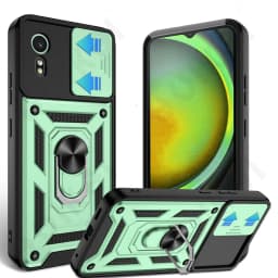 Case For Samsung XCover 7 Pro For Galaxy XCover 7 Camera Lens Cover Phone Ring Stand Armor rotate Cover