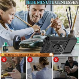 Case For Samsung XCover 7 Pro For Galaxy XCover 7 Camera Lens Cover Phone Ring Stand Armor rotate Cover