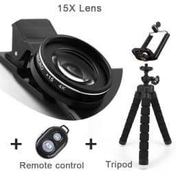 4K HD Phone Camera Lens Kit 15X 30X Macro Lens Clip On Cell Phone Camera Filter Lens For iPhone Samsung Android Smartphone New