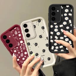 For Samsung Galaxy A56 5G A17 A07 A36 A26 A16 A06 A15 A25 A55 A35 A54 A14 A34 S26 Ultra S25 FE S24 Plus Daisy Flower Phone Case