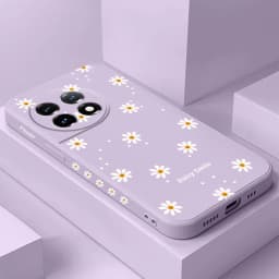 Smiling Daisy Phone Case For Oneplus 13 13R 12 12R 11 11R 10 10R 10T 9R 9RT 9 8T 8 7 7T Pro 5G Liquid Silicone Cover