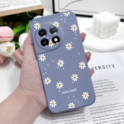 Smiling Daisy Phone Case For Oneplus 13 13R 12 12R 11 11R 10 10R 10T 9R 9RT 9 8T 8 7 7T Pro 5G Liquid Silicone Cover
