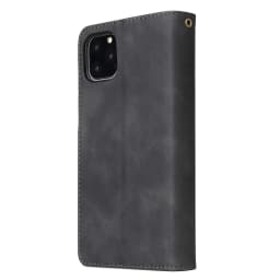 Premium Leather Wallet Case For iPhone 16 15 14 13 12 11 17 Pro Max Plus 17Air 16e Zipper Wallet Card Slots Magnetic Flip Cover