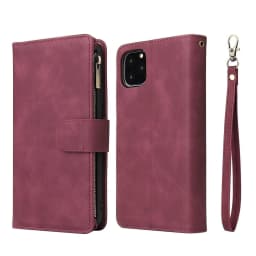 Premium Leather Wallet Case For iPhone 16 15 14 13 12 11 17 Pro Max Plus 17Air 16e Zipper Wallet Card Slots Magnetic Flip Cover
