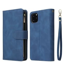 Premium Leather Wallet Case For iPhone 16 15 14 13 12 11 17 Pro Max Plus 17Air 16e Zipper Wallet Card Slots Magnetic Flip Cover