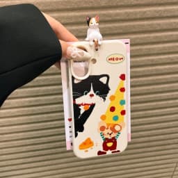 Cute 3D Cat Dot Leather Phone Case For iPhone 15 16 11 12 13 14 Pro Max 15 Plus iPhone17 17 Lovely Cartoon Cat Shockproof Cover
