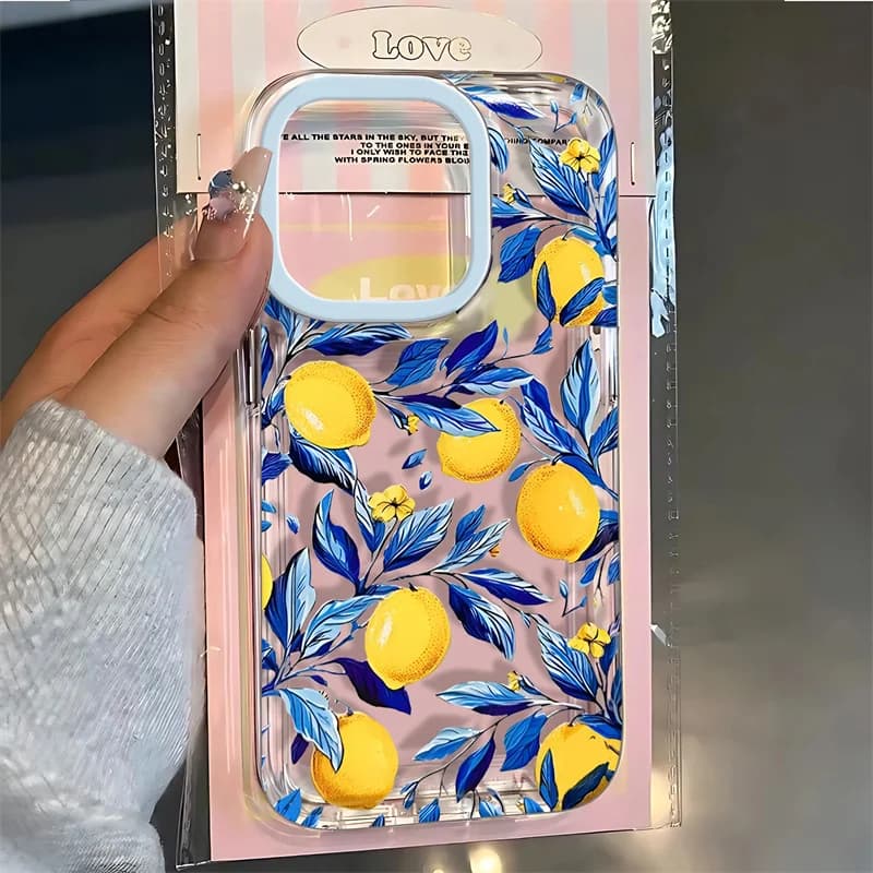 Summer Fruit Lemon Clear Phone Case For iPhone 18 17 Pro 16 15 14 13 12 11 Pro Max 16E XR XS X 17 Air Transparent Soft TPU Cover