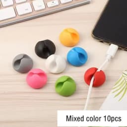 10pcs Candy Color Cable Clip Cable Holder Adhesive Wire Keeper Cord Cable Organizer for Home Office Under Desk Management
