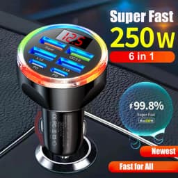 UYUXIO USB C Car Charger Adapter Multi Port with Volt Meter Super Fast Charge with Voltage Display for Macbook Samsung iPhone