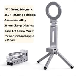 For Magsafe Plane Phone Holder Portable Magnetic Phone Holder Aluminum Alloy 360° Rotating Foldable Tripod for Travel/Car/Desk