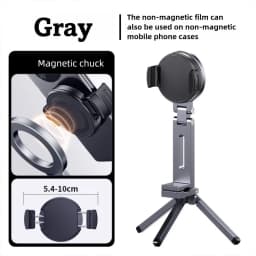 For Magsafe Plane Phone Holder Portable Magnetic Phone Holder Aluminum Alloy 360° Rotating Foldable Tripod for Travel/Car/Desk