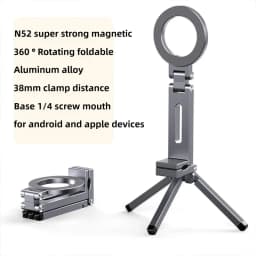 For Magsafe Plane Phone Holder Portable Magnetic Phone Holder Aluminum Alloy 360° Rotating Foldable Tripod for Travel/Car/Desk