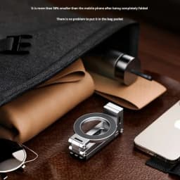 For Magsafe Plane Phone Holder Portable Magnetic Phone Holder Aluminum Alloy 360° Rotating Foldable Tripod for Travel/Car/Desk