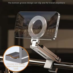 For Magsafe Plane Phone Holder Portable Magnetic Phone Holder Aluminum Alloy 360° Rotating Foldable Tripod for Travel/Car/Desk