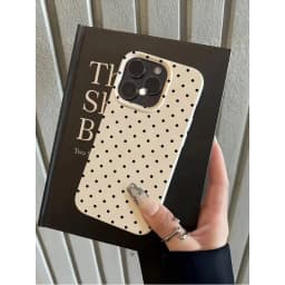 1pc White Polka Dot Pattern Full Coverage TPU Shockproof Phone Case Compatible With Apple 16, 15, 14, 13, 12, 11 Pro Max