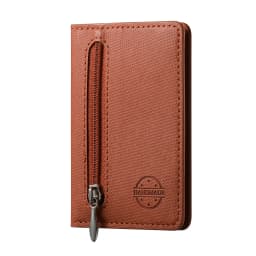 Mobile Phone Case Card Holder With PU Leather Back Sticker Card Bag Portable Zipper Wallet Stand For iPhone 16 Pro Max 15 14 13