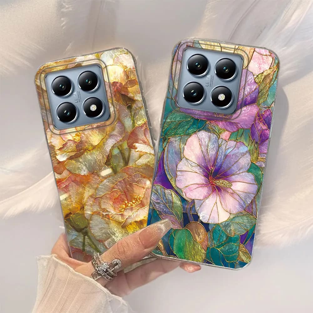 Phone Case for Xiaomi 14T 15T 13T Pro 11 Lite Poco X5 X7 Pro X3 NFC X6 M6 C65 Artistic Morning Glory Rose Flowers Couple Cover