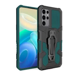 Belt Clip Armor Phone Case for Samsung Galaxy S24 S23 S22 S21 S20 FE Plus Note 20 Ultra 5G Plastic Stand Holder Cover Shockproof