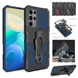 Belt Clip Armor Phone Case for Samsung Galaxy S24 S23 S22 S21 S20 FE Plus Note 20 Ultra 5G Plastic Stand Holder Cover Shockproof