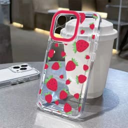Strawberry Shortcake Wave Phone Case For iPhone 17 16 16e 15 14 13 12 11 Mini Pro Max X XR XSMax 7 8 Air Plus Transparent Cover