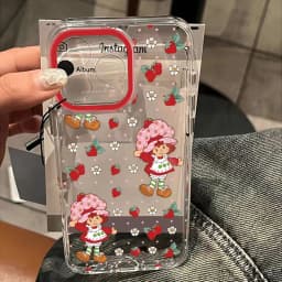 Strawberry Shortcake Wave Phone Case For iPhone 17 16 16e 15 14 13 12 11 Mini Pro Max X XR XSMax 7 8 Air Plus Transparent Cover