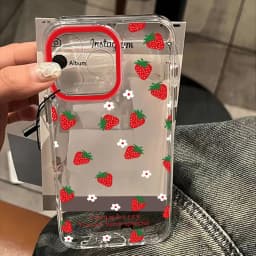 Strawberry Shortcake Wave Phone Case For iPhone 17 16 16e 15 14 13 12 11 Mini Pro Max X XR XSMax 7 8 Air Plus Transparent Cover