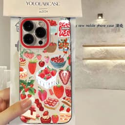 Strawberry Shortcake Wave Phone Case For iPhone 17 16 16e 15 14 13 12 11 Mini Pro Max X XR XSMax 7 8 Air Plus Transparent Cover