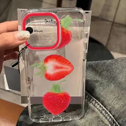 Strawberry Shortcake Wave Phone Case For iPhone 17 16 16e 15 14 13 12 11 Mini Pro Max X XR XSMax 7 8 Air Plus Transparent Cover