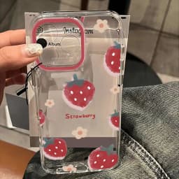 Strawberry Shortcake Wave Phone Case For iPhone 17 16 16e 15 14 13 12 11 Mini Pro Max X XR XSMax 7 8 Air Plus Transparent Cover