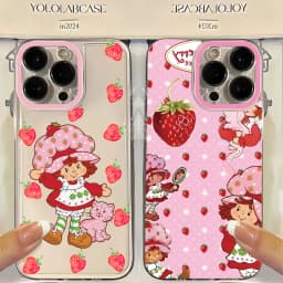 Strawberry Shortcake Wave Phone Case For iPhone 17 16 16e 15 14 13 12 11 Mini Pro Max X XR XSMax 7 8 Air Plus Transparent Cover