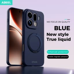 For OPPO Find X9 Pro Case Hand Feel Liquid Silicone Magsafe Ring Holder inner Fur Soft Mobile Phone Cover