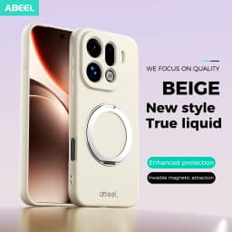 For OPPO Find X9 Pro Case Hand Feel Liquid Silicone Magsafe Ring Holder inner Fur Soft Mobile Phone Cover
