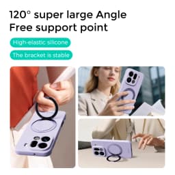 For OPPO Find X9 Pro Case Hand Feel Liquid Silicone Magsafe Ring Holder inner Fur Soft Mobile Phone Cover