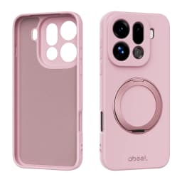 For OPPO Find X9 Pro Case Hand Feel Liquid Silicone Magsafe Ring Holder inner Fur Soft Mobile Phone Cover