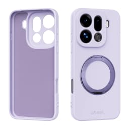 For OPPO Find X9 Pro Case Hand Feel Liquid Silicone Magsafe Ring Holder inner Fur Soft Mobile Phone Cover
