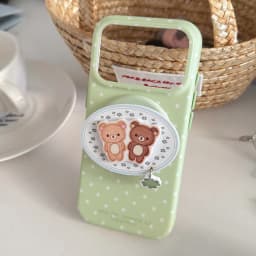 Ins Simple Polka Dot Magnetic Phone Case for iPhone 17pro 16 17 Promax 15Pro Max Cover with Magsafe Holder Shockproof Funda