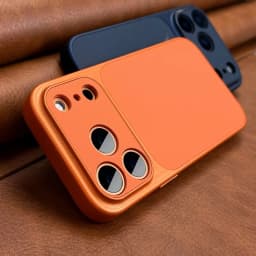 Brand New Luxury Upgrade Model Orange Retro Faux Leather Phone CaseiPhone 17Air 16 15 14  17Pro 17PromaxSoft Edge Hard Case