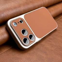 Brand New Luxury Upgrade Model Orange Retro Faux Leather Phone CaseiPhone 17Air 16 15 14  17Pro 17PromaxSoft Edge Hard Case